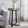 Kirkland's Home Accent & End Tables-Oak Urban Rustic Round Accent Table