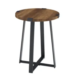 Kirkland's Home Accent & End Tables-Oak Urban Rustic Round Accent Table