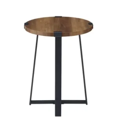 Kirkland's Home Accent & End Tables-Oak Urban Rustic Round Accent Table