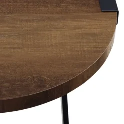 Kirkland's Home Accent & End Tables-Oak Urban Rustic Round Accent Table