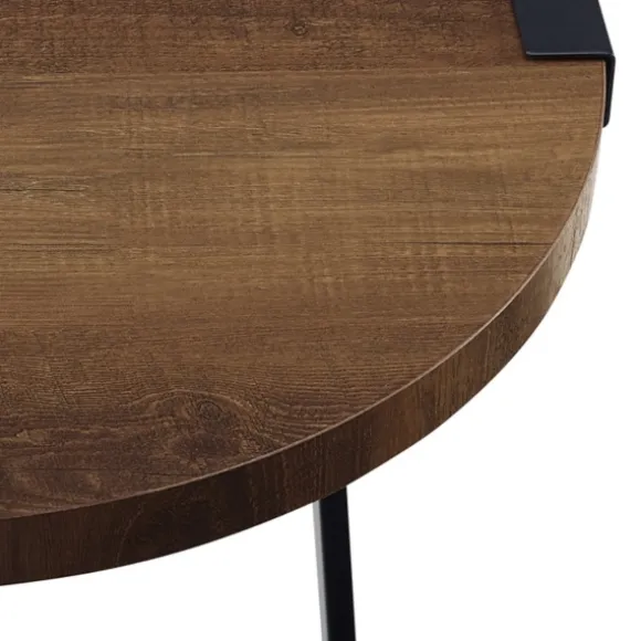 Kirkland's Home Accent & End Tables-Oak Urban Rustic Round Accent Table