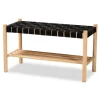 Kirkland's Home Benches & Ottomans-Oak Wood And Woven Nylon Bench