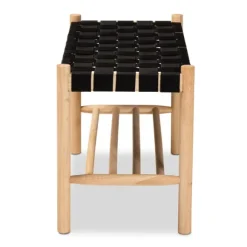 Kirkland's Home Benches & Ottomans-Oak Wood And Woven Nylon Bench