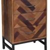 Kirkland's Home Nightstands-Oak Wood Chevron 3-Drawer Nightstand