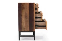 Kirkland's Home Nightstands-Oak Wood Chevron 3-Drawer Nightstand