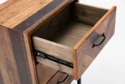 Kirkland's Home Nightstands-Oak Wood Chevron 3-Drawer Nightstand