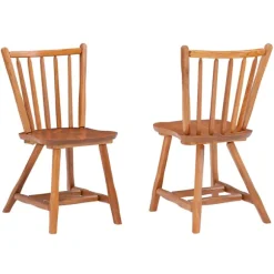 Kirkland's Home Dining Chairs-Oak Wood Spindle Back Dining Chairs, Set Of 2