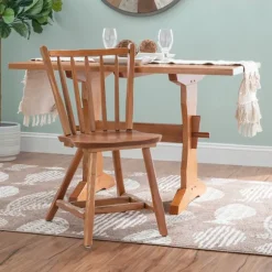 Kirkland's Home Dining Chairs-Oak Wood Spindle Back Dining Chairs, Set Of 2