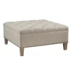 Kirkland's Home Benches & Ottomans-Oatmeal Tufted Square Ottoman