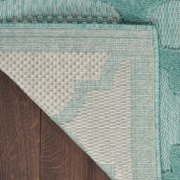 Kirkland's Home Outdoor Rugs-Ocean Aqua Trellis Outdoor Area Rug, 4X6