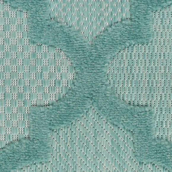 Kirkland's Home Outdoor Rugs-Ocean Aqua Trellis Outdoor Area Rug, 4X6