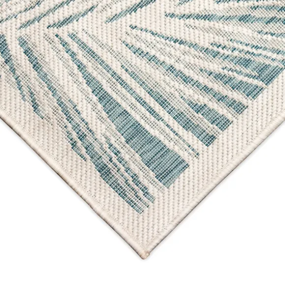 Kirkland's Home Outdoor Rugs-Ocean Blue Palm Leaves Outdoor Area Rug, 6X9