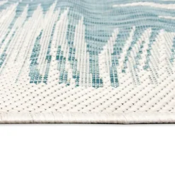 Kirkland's Home Outdoor Rugs-Ocean Blue Palm Leaves Outdoor Area Rug, 6X9