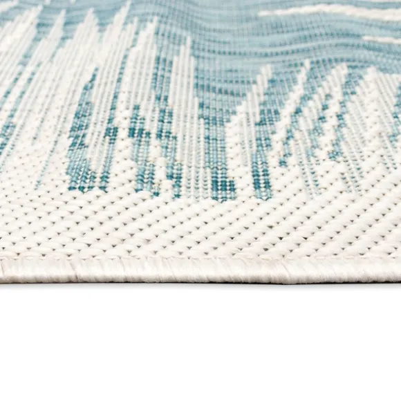 Kirkland's Home Outdoor Rugs-Ocean Blue Palm Leaves Outdoor Area Rug, 6X9