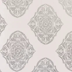 Kirkland's Home Curtains & Drapes-Off White Metallic Curtain Panel Set, 96 In.