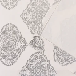 Kirkland's Home Curtains & Drapes-Off White Metallic Curtain Panel Set, 96 In.