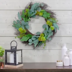 Kirkland's Home Wreaths-Olive Branch And Flower Buds Spiral Wreath
