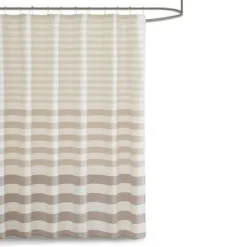 Kirkland's Home Shower Curtains-Ombre Gray Stripe Yarn Dyed Shower Curtain