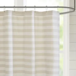 Kirkland's Home Shower Curtains-Ombre Gray Stripe Yarn Dyed Shower Curtain
