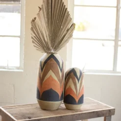 Kirkland's Home Vases-Orange And Brown Ceramic Vases, Set Of 2