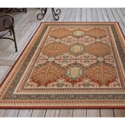 Kirkland's Home Outdoor Rugs-Orange Diamond Nile Indoor/Outdoor Area Rug, 4X7