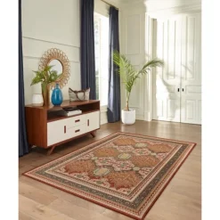 Kirkland's Home Outdoor Rugs-Orange Diamond Nile Indoor/Outdoor Area Rug, 4X7