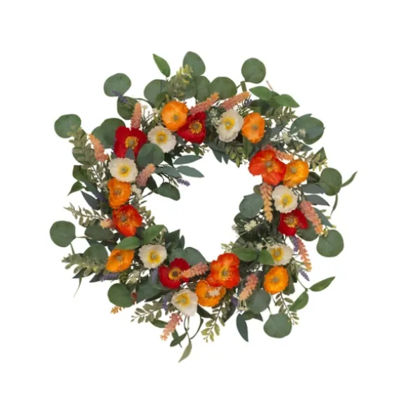 Kirkland's Home Wreaths-Orange Mixed Spring Floral Wreath