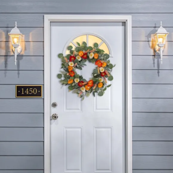 Kirkland's Home Wreaths-Orange Mixed Spring Floral Wreath