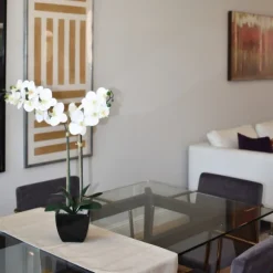 Kirkland's Home Arrangements & Greenery-Orchid Arrangement In Black Pot