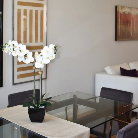 Kirkland's Home Arrangements & Greenery-Orchid Arrangement In Black Pot