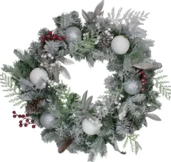 Kirkland's Home Wreaths-Ornaments And Frosted Cedar Berries Wreath