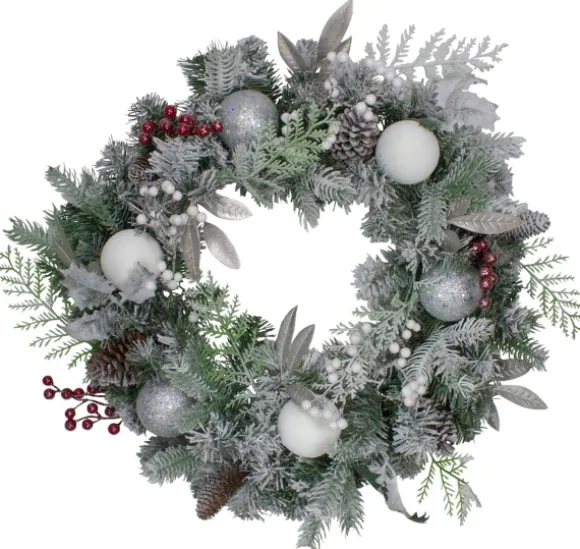 Kirkland's Home Wreaths-Ornaments And Frosted Cedar Berries Wreath