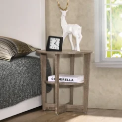 Kirkland's Home Nightstands-Oval Wooden Nightstand