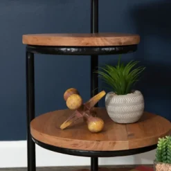 Kirkland's Home Accent & End Tables-Overlapping Acacia Wood Side Table