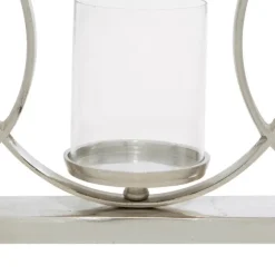 Kirkland's Home Candle Holders-Overlapping Halo Hurricane Candle Runner