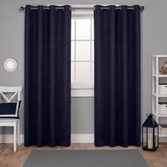 Kirkland's Home Curtains & Drapes-Oxford Navy Thermal Curtain Panel Set, 108 In.