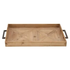 Kirkland's Home Decorative Trays-Parquet Fir Wood Decorative Tray
