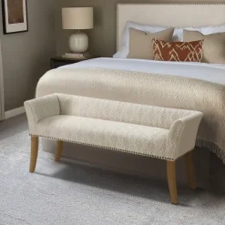 Kirkland's Home Benches & Ottomans-Patterned Short Wingback Upholstered Bench