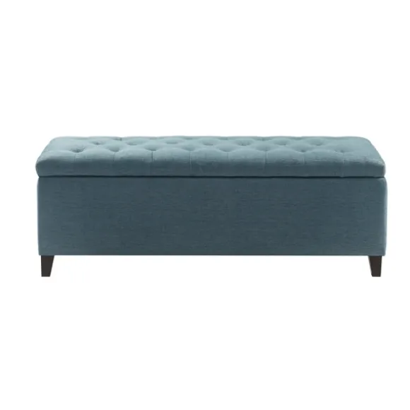 Kirkland's Home Benches & Ottomans-Peacock Button Tufted Storage Bench