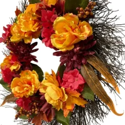 Kirkland's Home Wreaths-Peony And Mum Floral Wreath