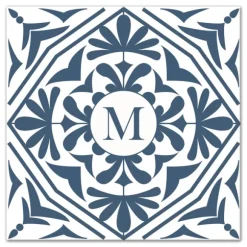Kirkland's Home Monogram Wall Decor-Personalized Blue Tile Monogram Wall Plaque
