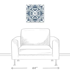 Kirkland's Home Monogram Wall Decor-Personalized Blue Tile Monogram Wall Plaque