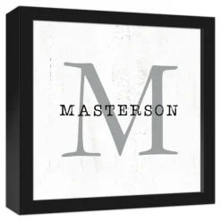 Kirkland's Home Monogram Wall Decor-Personalized Framed Monogram Canvas Wall Plaque