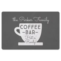 Kirkland's Home Kitchen & Floor Mats-Personalized Gray Coffee Bar Kitchen Mat