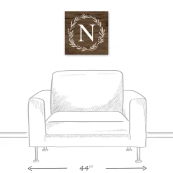 Kirkland's Home Monogram Wall Decor-Personalized Shiplap Wreath Canvas Wall Plaque