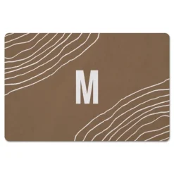 Kirkland's Home Kitchen & Floor Mats-Personalized Taupe Monogram Wavy Lines Floor Mat