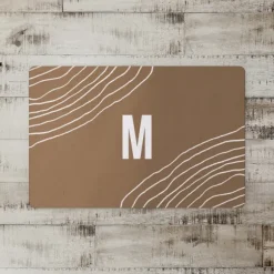 Kirkland's Home Kitchen & Floor Mats-Personalized Taupe Monogram Wavy Lines Floor Mat