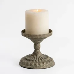 Kirkland's Home Candle Holders-Petina Metal Pillar Candle Holder, 6 In.