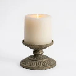 Kirkland's Home Candle Holders-Petina Metal Pillar Candle Holder, 3 In.