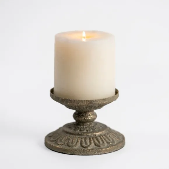 Kirkland's Home Candle Holders-Petina Metal Pillar Candle Holder, 3 In.